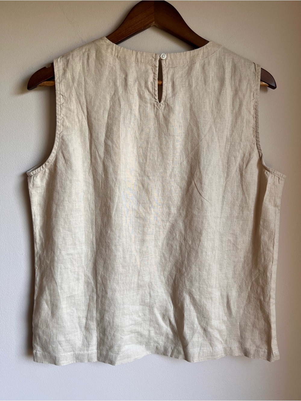 Quince 100% European Linen Tank Top Small Beige NWT Lagenlook Coastal Minimalist - Picture 2 of 8